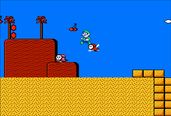 In Super Mario Bros. 2, if you simply run in the same direction of the Beezo's flight, while standing on its back, you won't fall off.